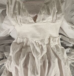 Zara White Textured Knit Dress